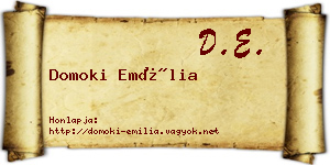 Domoki Emília névjegykártya